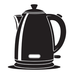 Obraz premium electric kettle Vector black silhouette. with white background