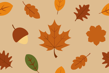 Fototapeta premium autumn leaves seamless pattern