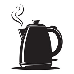electric kettle Vector black silhouette. with white background