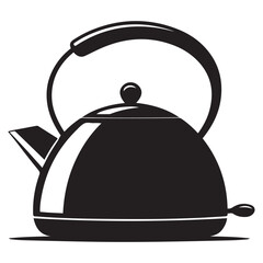 electric kettle Vector black silhouette. with white background