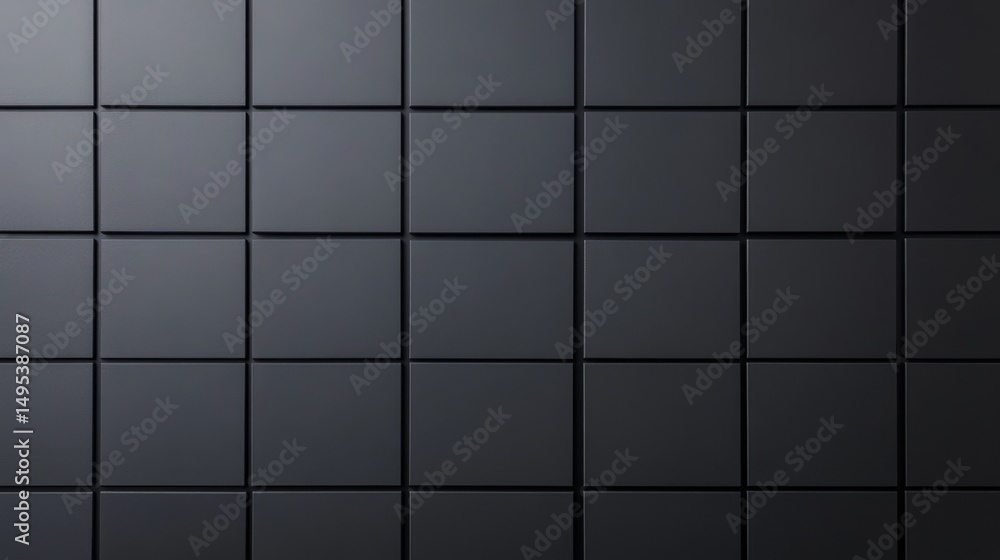 Poster dark matte tile background with square pattern for modern interior design projects