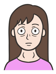 バセドウ病の症状が出ている女性の顔