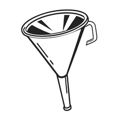 Vector image of funnel icon vector on white background. Adobe Illustrator Artwork