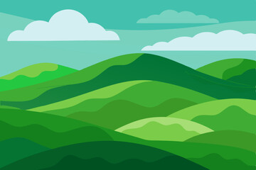 Fototapeta premium emerald green hills rolling under a cloudy sky .svg