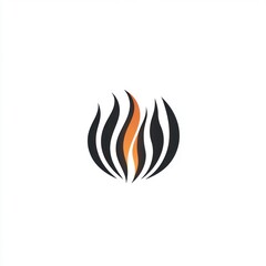 Abstract fire flames logo design, white background, energy symbol