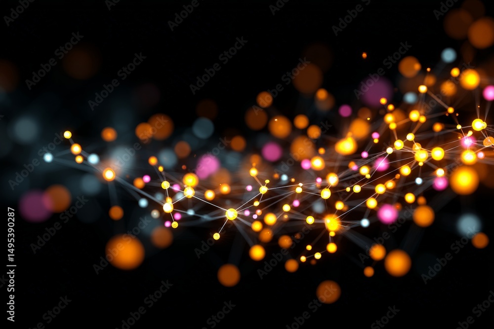 Aufkleber Colorful abstract light patterns create a dynamic visual effect against a dark background