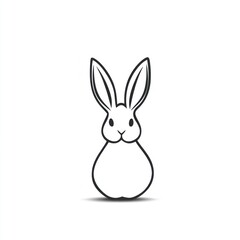 Obraz premium Cute bunny illustration, white background, Easter design