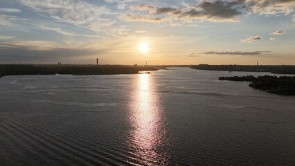 Aerial sky drone photos over Stockholm's Archipelago and islands, Sweden