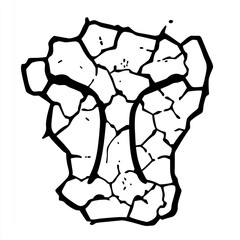 Fototapeta premium Cracked earth symbol, arid landscape, drought