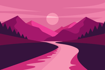 riverbend reflecting the pink hues of early mornin.svg