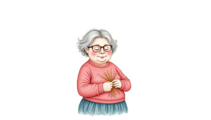Timeless elegance, portrait of an elderly woman in pink, reflecting wisdom and grace