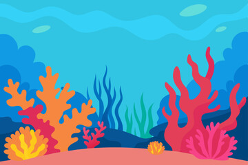 vibrant coral reef under shallow tropical waters  .svg