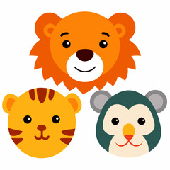 Fototapeta premium set of funny cartoon animals