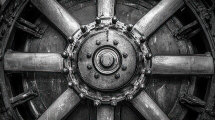 Industrial machine wheel detail