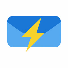 lightning icon on blue background