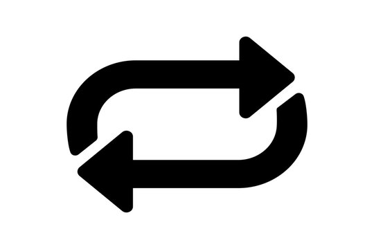 Black Repost and Repeat Arrows Icon