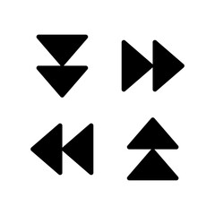 Black Media Double Arrows Icons for Playback Control