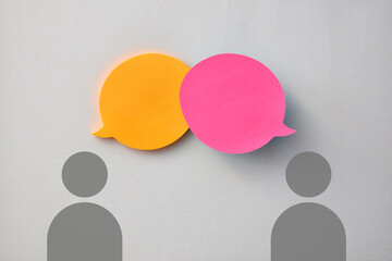 Communication between people, dialogue with questions and answers