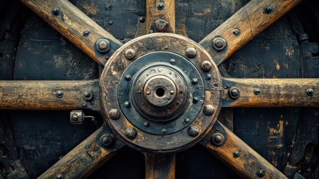 Antique wooden wheel detail