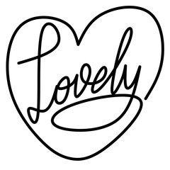 Beautifull line art Lovely text, with black color