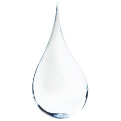 Water drop isolate on white background. Selective focus. drink