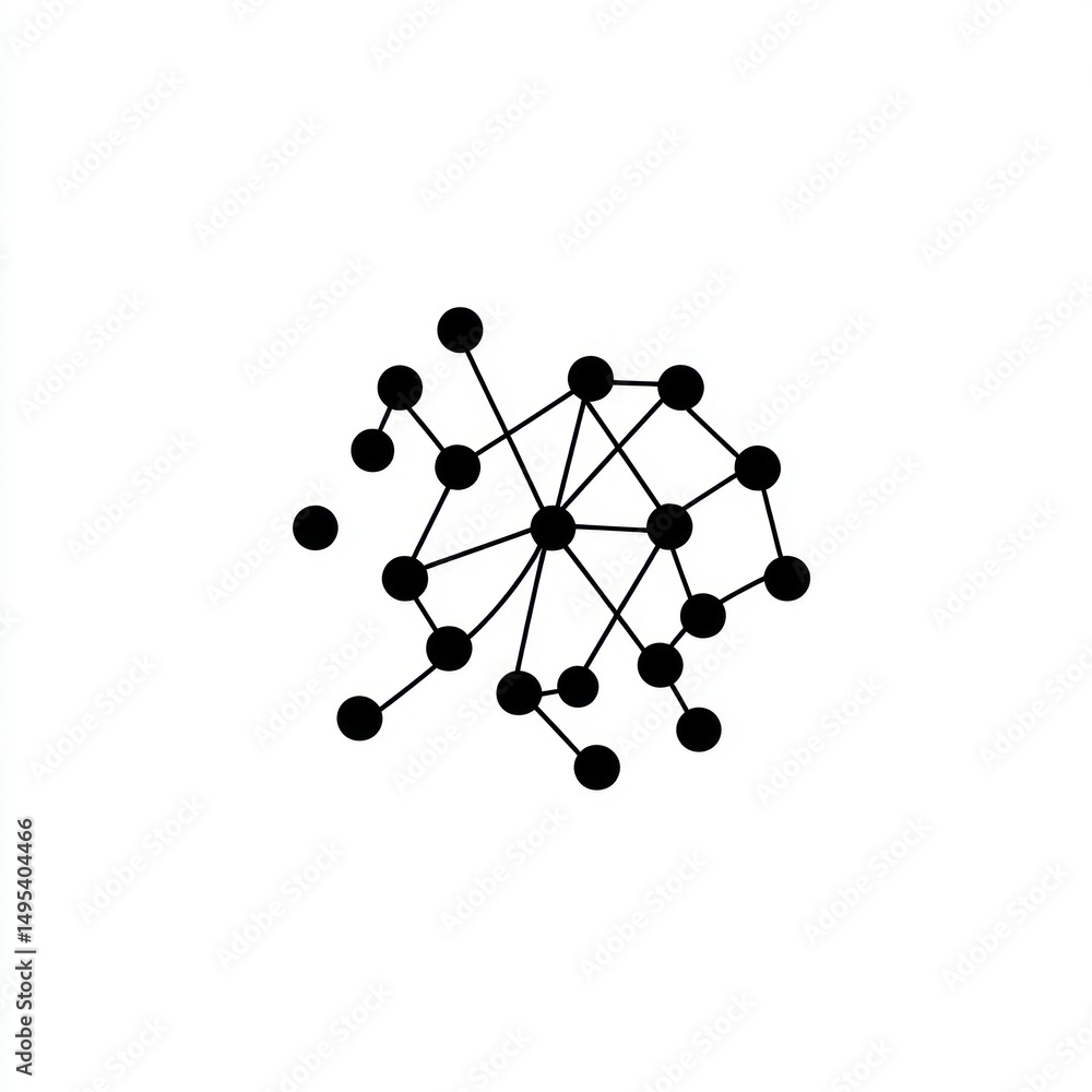 Poster abstract network diagram, interconnected nodes, complex structure, use for tech concepts