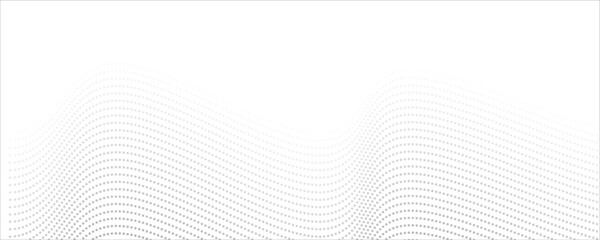 Abstract halftone gray dots gradient on white background, Curved twisted slanting design or waved lines pattern vector