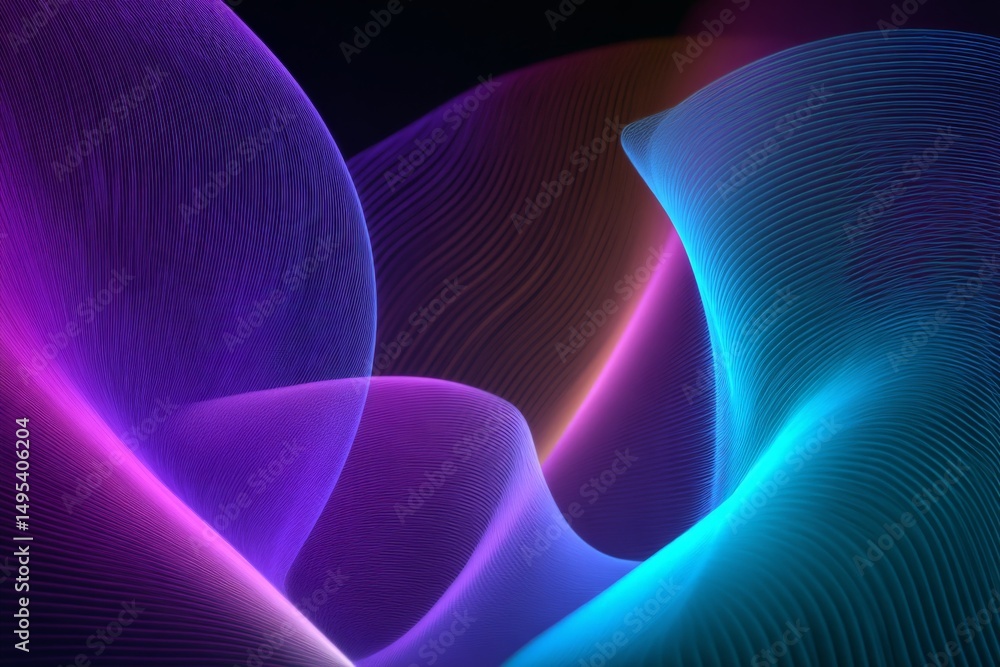 Leinwandbilder Colorful abstract waves create a mesmerizing visual experience with vibrant hues and smooth gradients