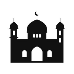 Islamic Mosque Silhouette Icons - Black Mosque Ellements