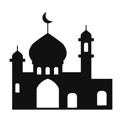 Islamic Mosque Silhouette Icons - Black Mosque Ellements