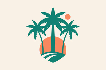 tropical island with palms