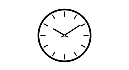 Simple Black and White Clock Illustration