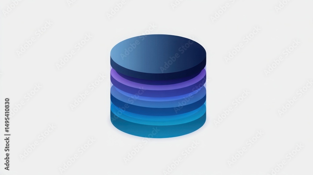 Poster an artistic stack of blue and purple circles forming a unique geometric shape that captivates the vi