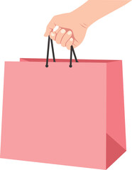 Hand holding shopping bag