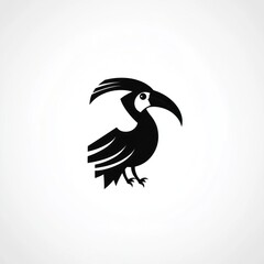 Stylized Hornbill Silhouette
