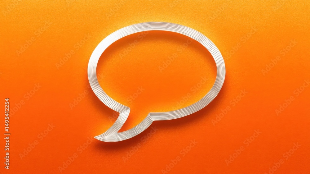 Aufkleber clean white paper speech bubble icon symbolizing dialogue and conversation in modern digital communi