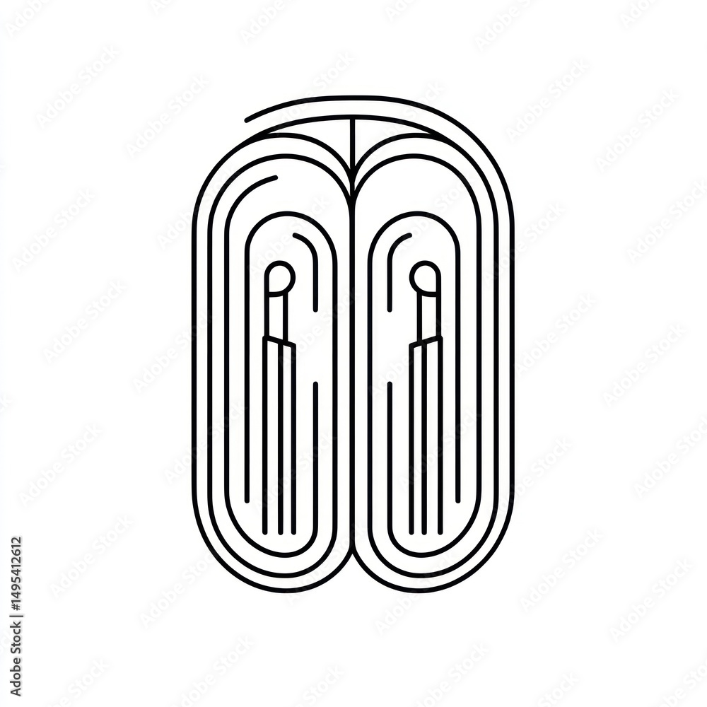 Poster abstract design of a double-layered symmetrical object. possible use graphic design element