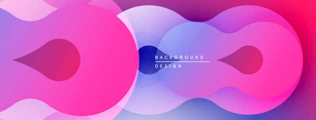 Abstract fluid shapes, vibrant pinks, blues create modern background. Gradient colors blend seamlessly, offering dynamic visual effect.