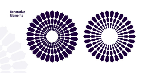 Abstract decorative elements in circle. Art design spiral as sign, logo or icon. A black figure on a white background illustration