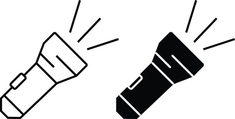 Obraz premium Flashlight icon. Torch symbol. Smartphone flashlight. Led light icons. Flashlight liner icon 