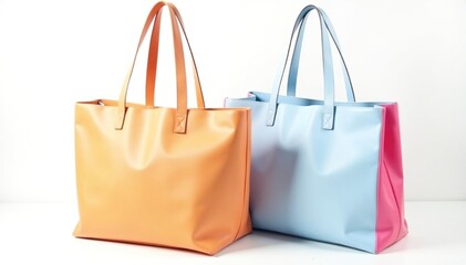 Stylish tote bag, isolated on white background , design, elegant, shopping bag
