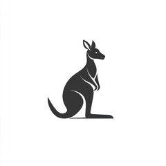 Simple Kangaroo Silhouette, Wildlife, Graphic Design, Background