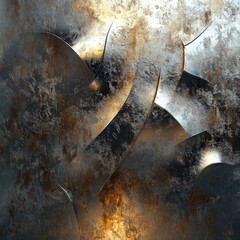 Abstract metal shine reflects dynamic texture patterns and contrasts in a unique artistic expression of light and surface