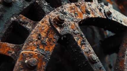 Rusted gears, close-up