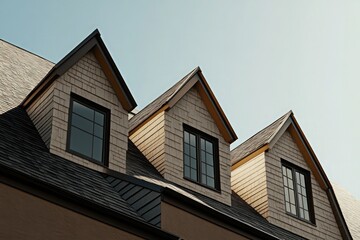 Dormer Windows, Shingle Roofs, and Light Blue Skies showcase Architectural Detail