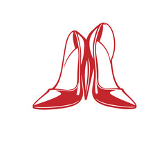 High heels logo concept vector illustration detailed design creative.