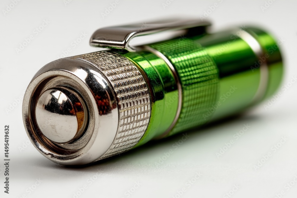 Poster compact green flashlight designed for versatility and efficiency in various situations