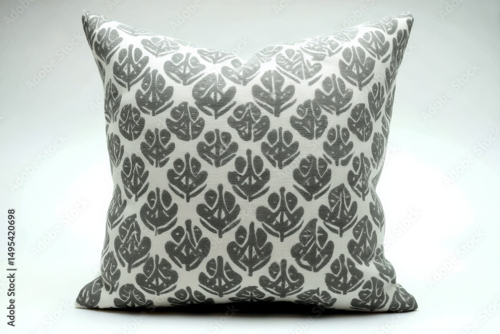 Aufkleber decorative cushion featuring leaf pattern on soft fabric in neutral tones suitable for home decor