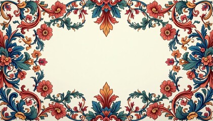 Intricate floral damask, elegant swirls and vines , pattern, interior