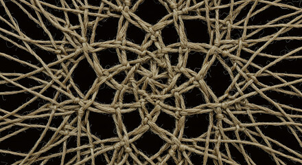Japanese lace macrame close-up on black background